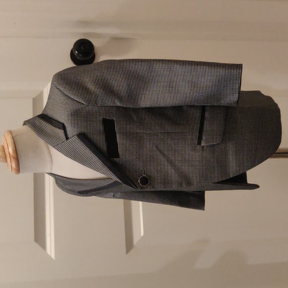 Mini World, Black/gray boys one button front closure Formal Blazer - Picture 3 of 13